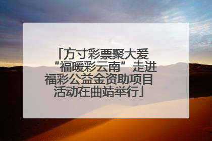方寸彩票聚大爱 “福暖彩云南”走进福彩公益金资助项目活动在曲靖举行