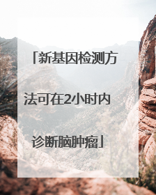 新基因检测方法可在2小时内诊断脑肿瘤
