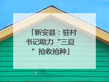 新安县：驻村书记助力“三夏”抢收抢种