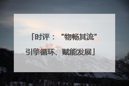 时评：“物畅其流”引擎循环、赋能发展