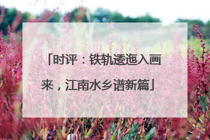 时评：铁轨逶迤入画来，江南水乡谱新篇