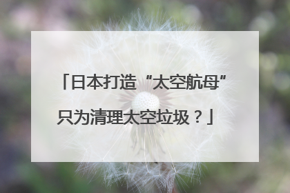 日本打造“太空航母”只为清理太空垃圾？