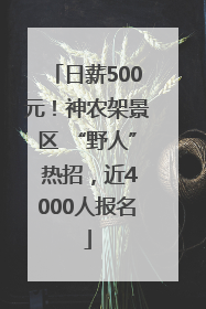 日薪500元！神农架景区 “野人” 热招，近4000人报名