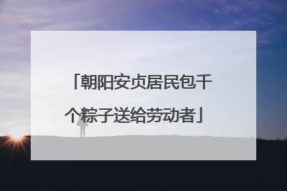 朝阳安贞居民包千个粽子送给劳动者