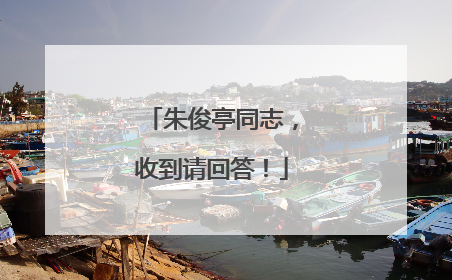 朱俊亭同志，收到请回答！