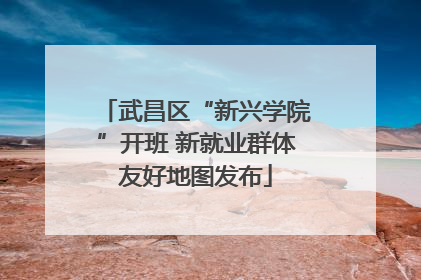 武昌区“新兴学院”开班 新就业群体友好地图发布
