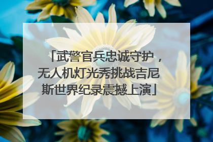 武警官兵忠诚守护，无人机灯光秀挑战吉尼斯世界纪录震撼上演