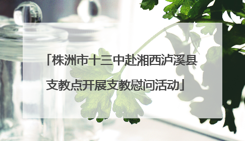株洲市十三中赴湘西泸溪县支教点开展支教慰问活动