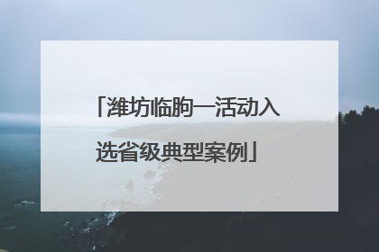 潍坊临朐一活动入选省级典型案例