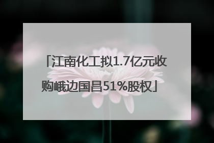 江南化工拟1.7亿元收购峨边国昌51%股权