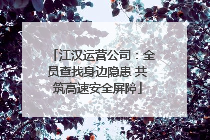 江汉运营公司：全员查找身边隐患 共筑高速安全屏障