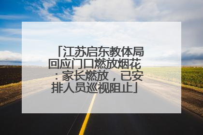 江苏启东教体局回应门口燃放烟花：家长燃放，已安排人员巡视阻止