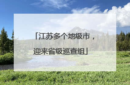 江苏多个地级市，迎来省级巡查组