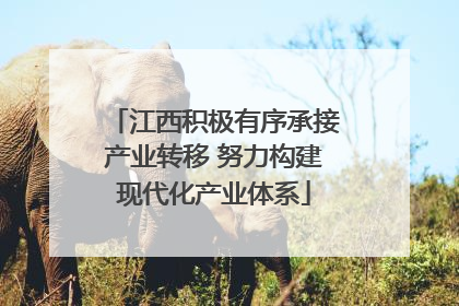 江西积极有序承接产业转移 努力构建现代化产业体系