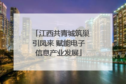 江西共青城筑巢引凤来 赋能电子信息产业发展