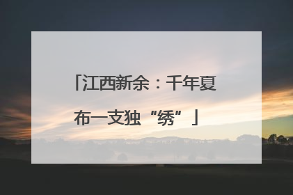 江西新余：千年夏布一支独“绣”