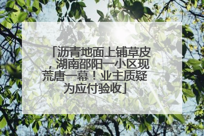 沥青地面上铺草皮，湖南邵阳一小区现荒唐一幕！业主质疑为应付验收