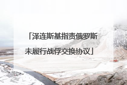 泽连斯基指责俄罗斯未履行战俘交换协议