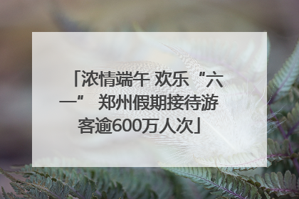 浓情端午 欢乐“六一” 郑州假期接待游客逾600万人次