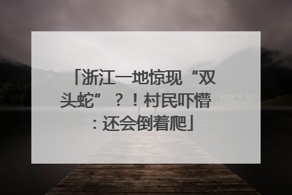 浙江一地惊现“双头蛇”？！村民吓懵：还会倒着爬