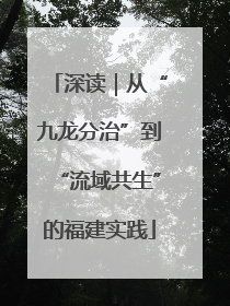 深读｜从“九龙分治”到“流域共生”的福建实践