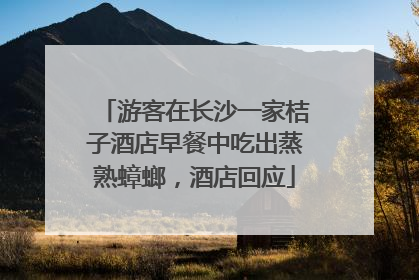 游客在长沙一家桔子酒店早餐中吃出蒸熟蟑螂，酒店回应