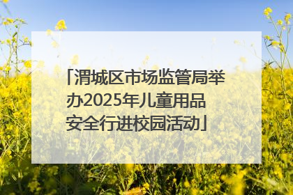 渭城区市场监管局举办2025年儿童用品安全行进校园活动