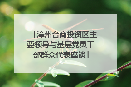漳州台商投资区主要领导与基层党员干部群众代表座谈