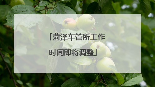 菏泽车管所工作时间即将调整