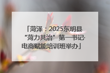 菏泽：2025东明县“菏力共治”第一书记·电商赋能培训班举办