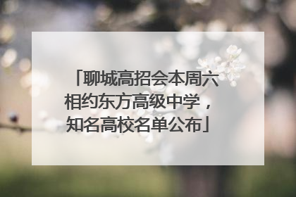 聊城高招会本周六相约东方高级中学，知名高校名单公布