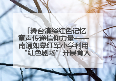 舞台演绎红色记忆 童声传递信仰力量——南通如皋红军小学利用“红色剧场”开展育人实践活动纪实