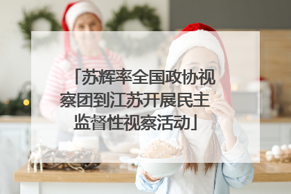 苏辉率全国政协视察团到江苏开展民主监督性视察活动