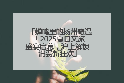 蝉鸣里的扬州奇遇！2025夏日文旅盛宴启幕，沪上解锁消费新狂欢