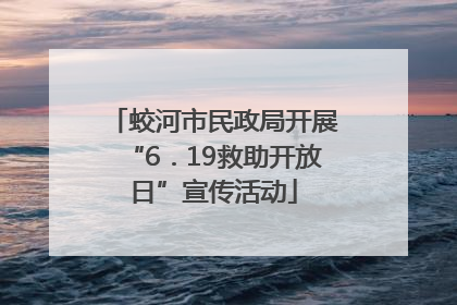 蛟河市民政局开展“6．19救助开放日”宣传活动