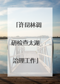 许昆林调研检查太湖治理工作