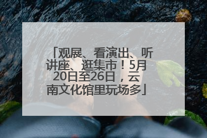 观展、看演出、听讲座、逛集市！5月20日至26日，云南文化馆里玩场多