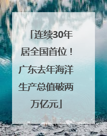连续30年居全国首位！广东去年海洋生产总值破两万亿元