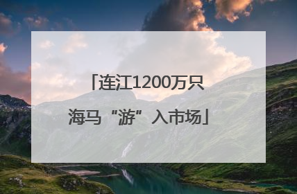 连江1200万只海马“游”入市场