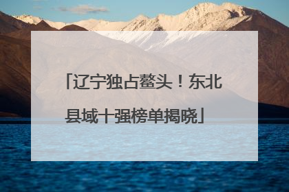 辽宁独占鳌头！东北县域十强榜单揭晓