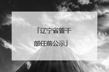 辽宁省管干部任前公示