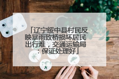 辽宁绥中县村民反映暴雨致桥损坏居民出行难，交通运输局：保证处理好