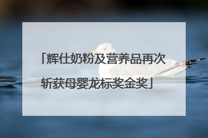 辉仕奶粉及营养品再次斩获母婴龙标奖金奖