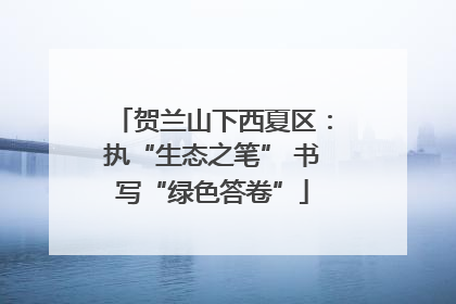 贺兰山下西夏区：执“生态之笔” 书写“绿色答卷”