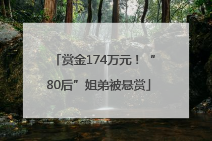 赏金174万元！“80后”姐弟被悬赏