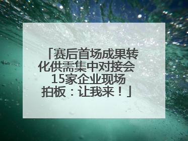 赛后首场成果转化供需集中对接会 15家企业现场拍板：让我来！