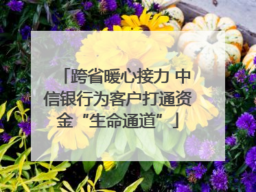 跨省暖心接力 中信银行为客户打通资金“生命通道”