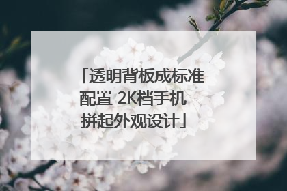 透明背板成标准配置 2K档手机拼起外观设计