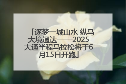 逐梦一城山水 纵马大境通达——2025大通半程马拉松将于6月15日开跑