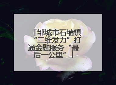 邹城市石墙镇“三维发力”打通金融服务“最后一公里”